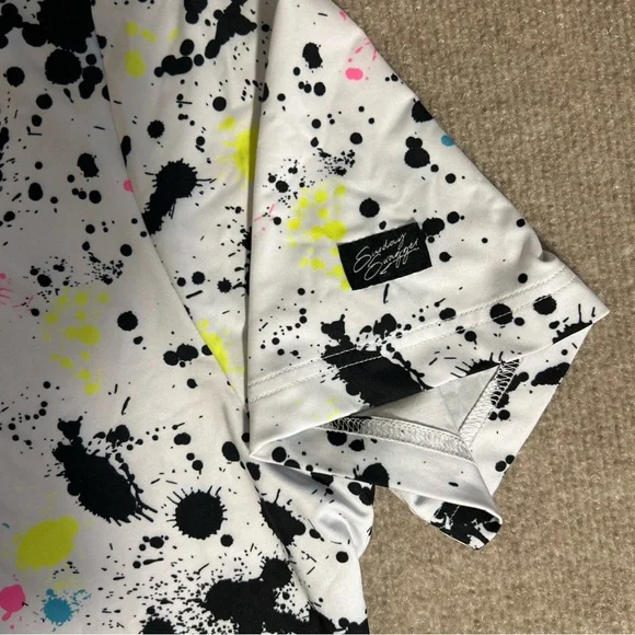 Sunday Swagger Men's XL Multicolor Splatter Print Shirt - Picture 4 of 7